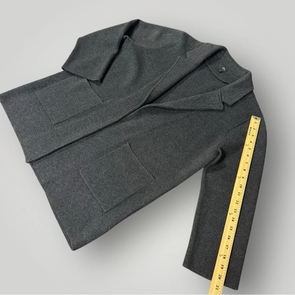 J. Crew Open-front sweater-blazer Sz L Charcoal‎